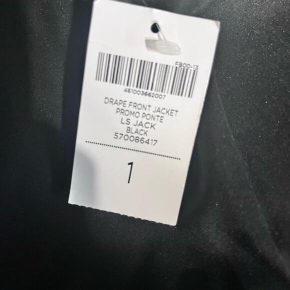 Chico's Black Promo Ponte Knit Drape Front Capsule Comfy Office Jacket M NWT - Picture 6 of 6